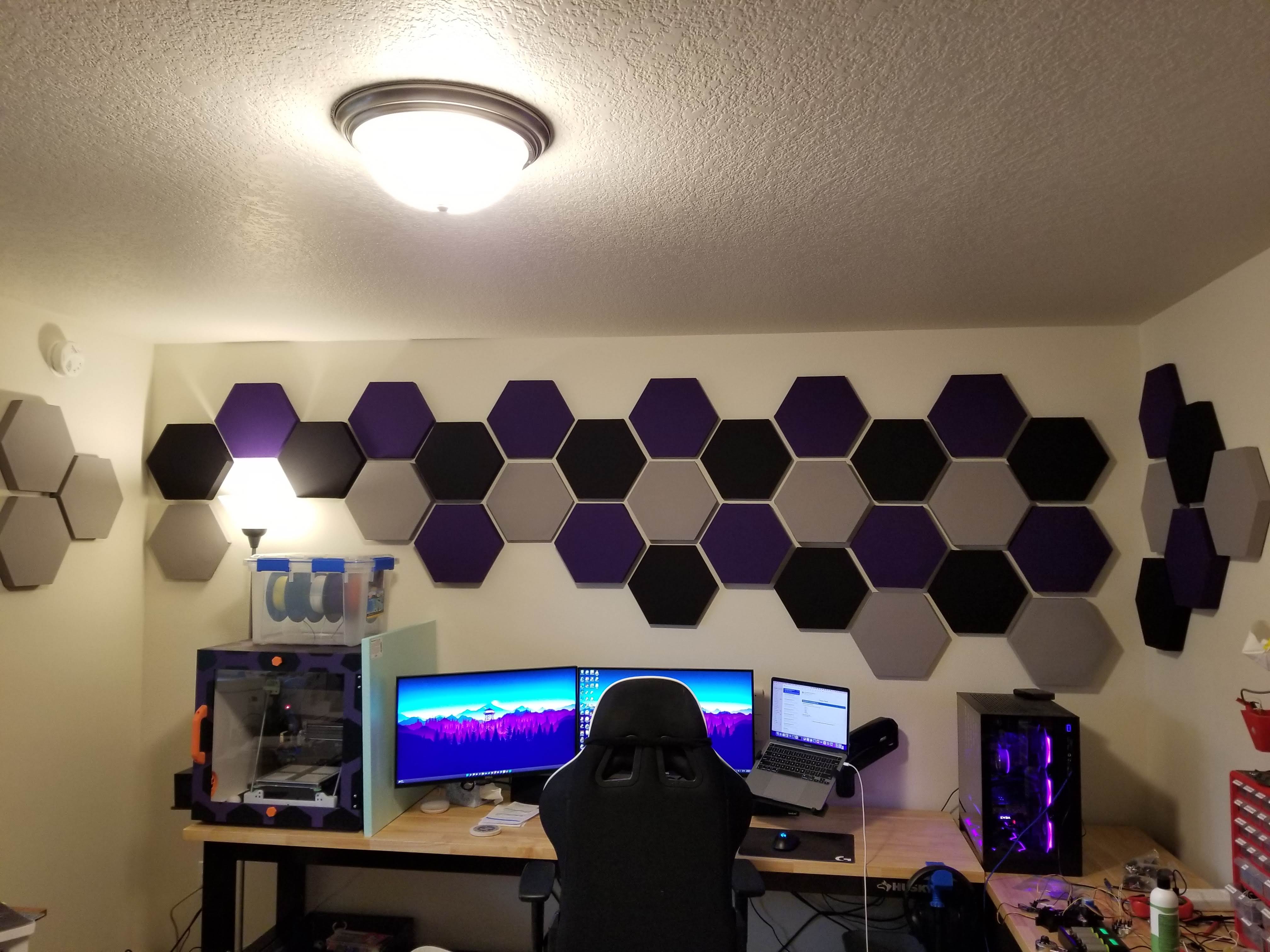 Acoustic hexagon tiles