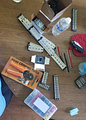 Electronics (din rails, blocks, buttons, estop, crimper)